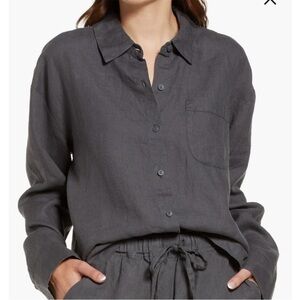 Parachute Relaxed Fit Long Sleeve Button Down Linen Shirt